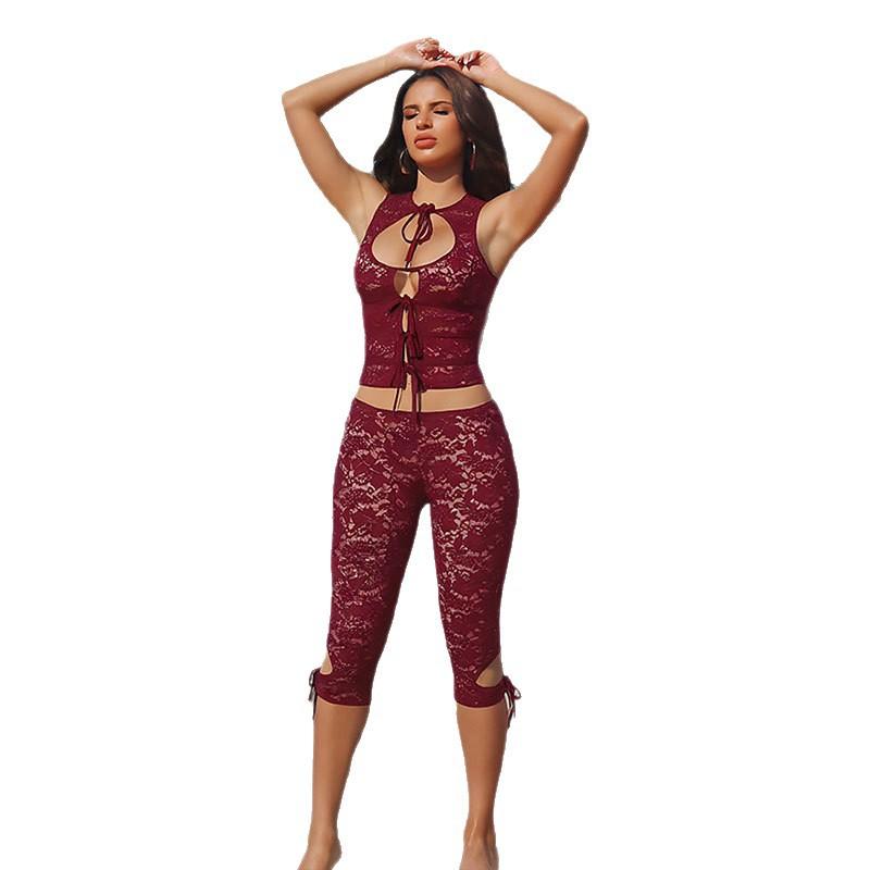 Import and Export, Fashion European and American Style Sexy Spice Girls Lace-up Halter Shorts Suit Women
