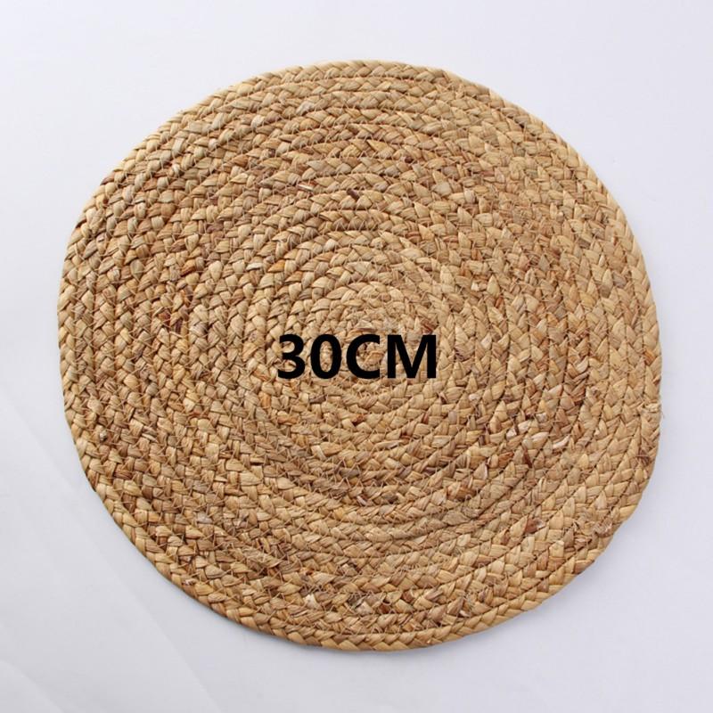Round Woven Placemat Natural Water Hyacinth Place Mats Straw Table Mats for Dining Table Christmas Rustic Heat Resistant Cup Pad