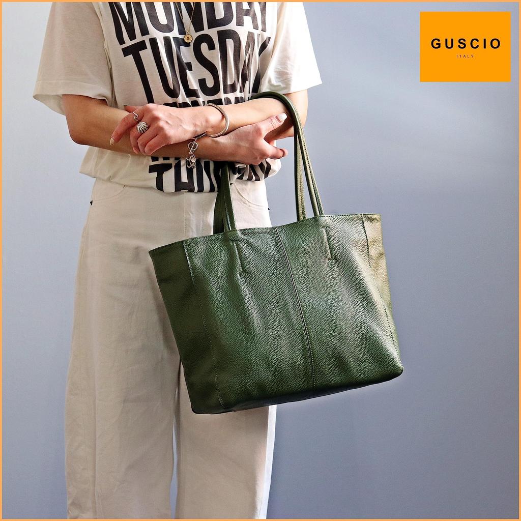 Guccio Genuine Leather Bag for A4 Cowhide Zippered Tote Commuter Shoulder Simple 180947 Leather Women, Size, High-Quality 100% Leather, Bag, Bag,