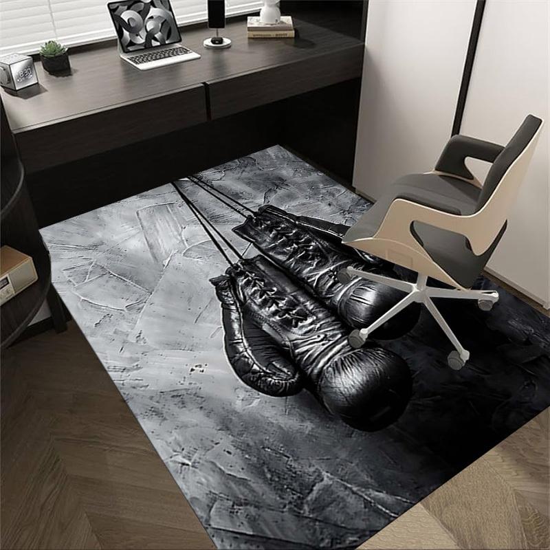 1PC Boxing gloves Non-Slip Floor Carpet Compatible for Office&Living Room&Bedroom&Dining room - Flat- Soft & Pattern, Vibrant Colors-W323