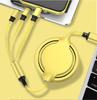 Yuhe Retractable Silicone Fast Charging Cable: One-to-Three for Apple & Huawei with Custom Logo