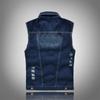 Gilet da moto in denim coreano slim fit taglie forti da uomo - Giacca senza maniche strappata alla moda