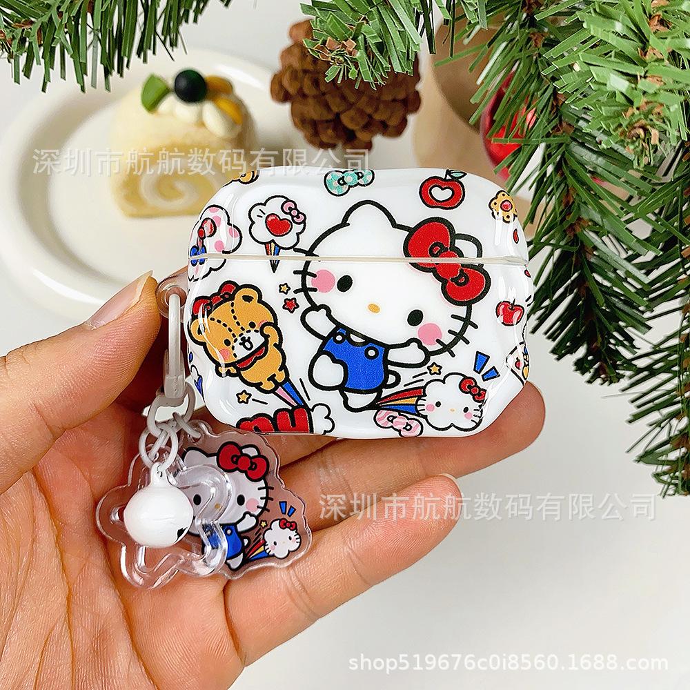 Hello Kitty Bear is suitable for Apple AirPods 1 generation Bluetooth headset case noise reduction version protective case AirPods Pro