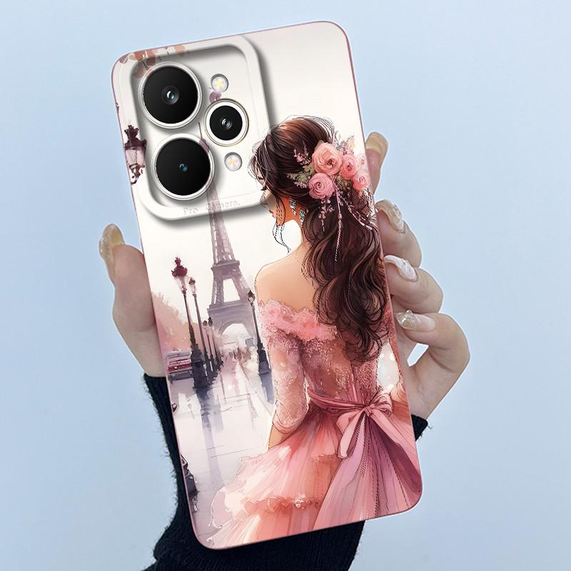 For Realme 15 Pro 5G Phone Case Cute Panda Girl Cats Liquid Silicone Soft Back Cover For Realme15 15Pro High Quality Phone Shell