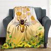Flannel Blanket Nap Blanket Bee Printed Blanket Four Seasons Super Soft Office Blanket Sofa Blanket