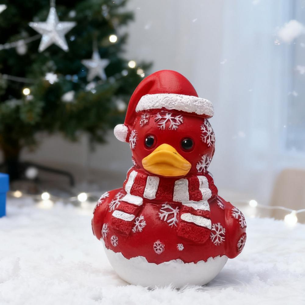 Christmas Duck Ornaments Holiday Resin Ducks Festive Christmas Ornament Duck Snowman Punk Goth Resin Duck for Home Halloween