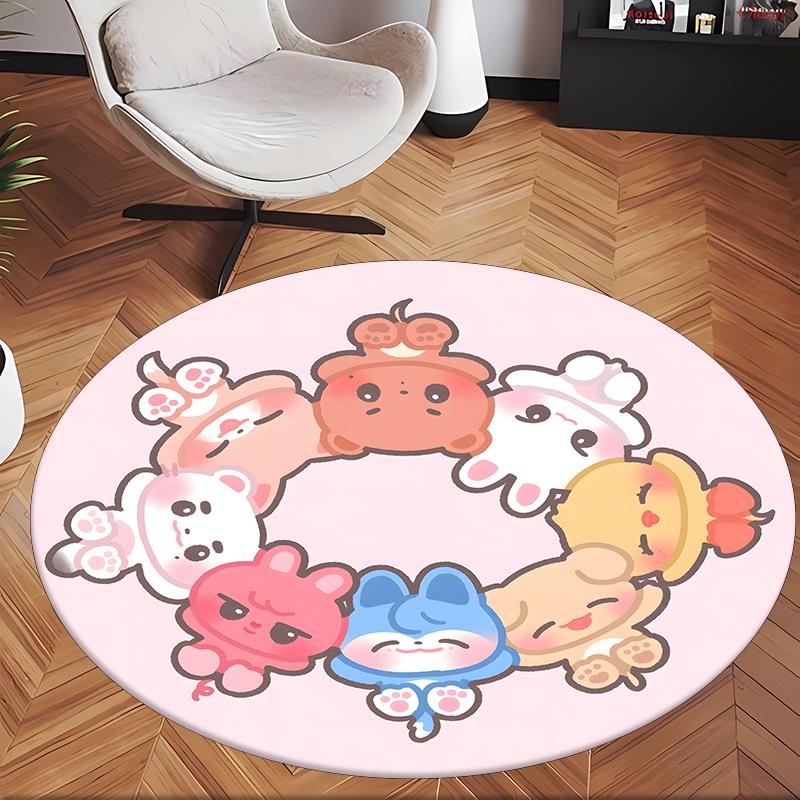 Skz (28) Round Office Rug Decorative Floor Rug for Office Bedroom Living Room and Home Space