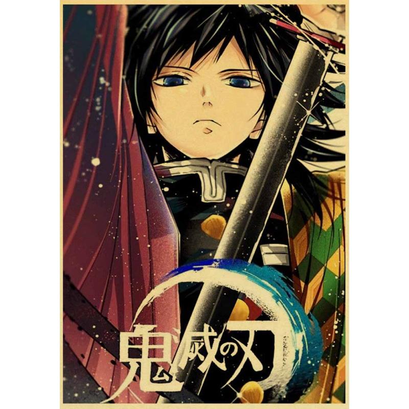 

Классические аниме плакаты «Убийца демонов» эстетический ретро плакат на крафт-бумаге домашний декор наклейки на стену спальня бар кафе художественная живопись 42x30cm