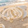 7pcs/Set Faux Pearl Stackable Bracelets Sea Shell Pearl Beaded Bracelets  Beach Holiday