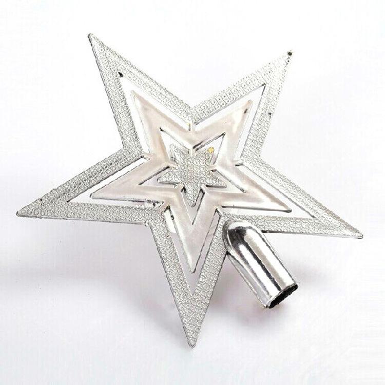 

10/15/18cm Chrismas Star Tree Topper Golden Merry Christmas Tree Decor Home Navidad Ornament Five-pointed Star Decor 10cm срібний