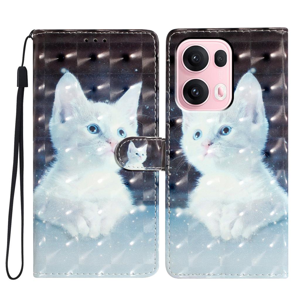 3D Muster PU Leder Handyhülle mit Brieftasche für Oppo A58 A38 A18 A57 A94 A17 A76 A36 A96 Reno8 Find X5 Reno7 A74 A54 A93 A78 Realme C61 C63 Realme 14 Pro