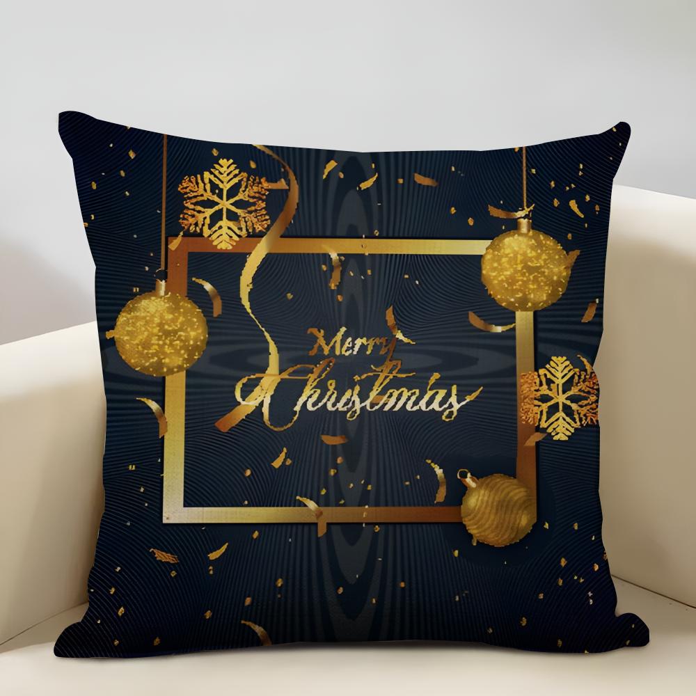 Merry Christmas Cushion Cover Household Decoration Linen Sofa Cushion Cover: Skin-Friendly & Breathable With Invisible Zipper