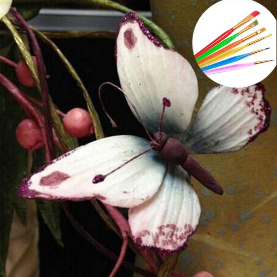 6Pcs Multipurpose Fondant Cake Decorating Pens Cream Color Toning Brushes Tool