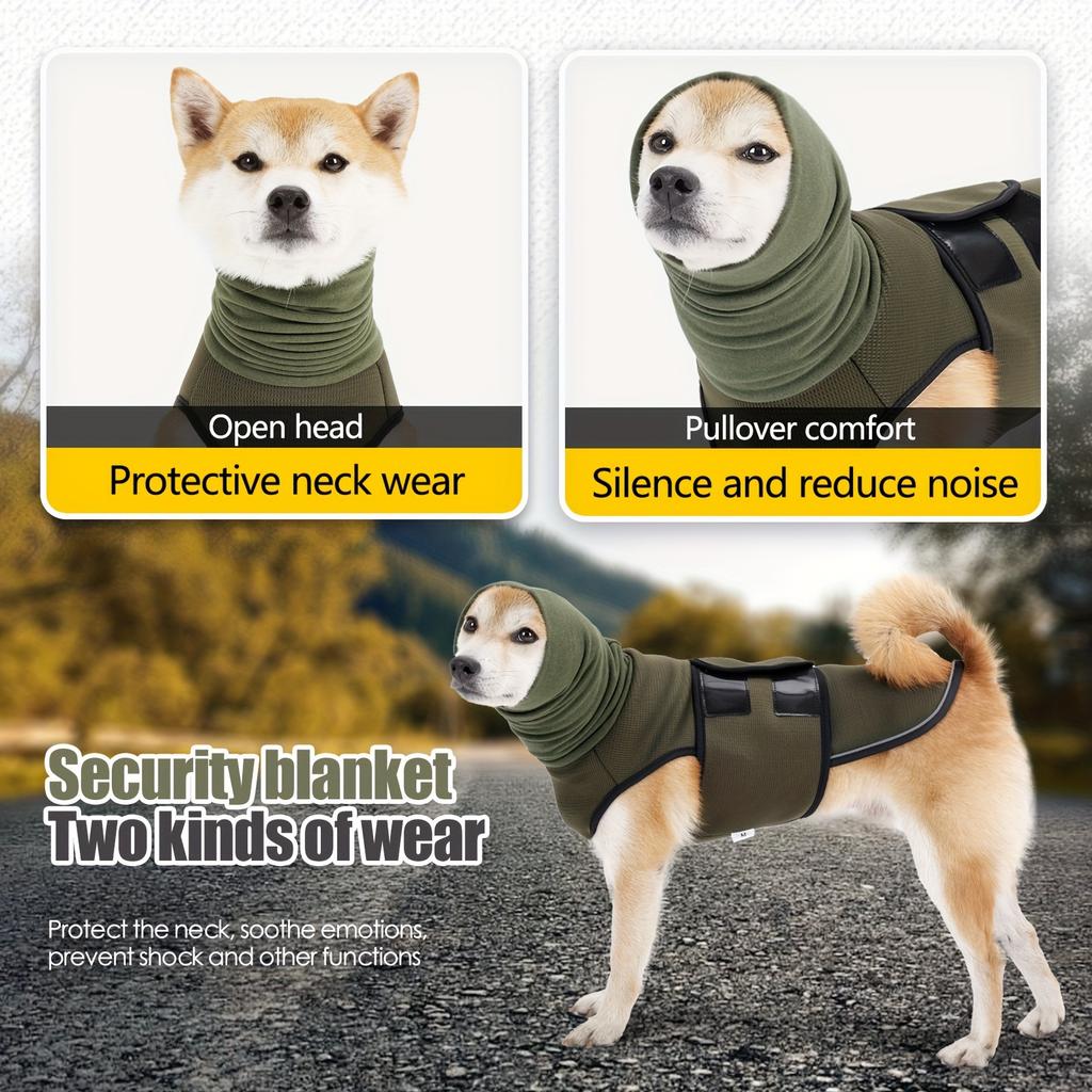 Dog Calming Vest, Reflective Comfort Jacket for Small and Medium Dogs, Anxiety Relief Vests Suitable ForThunderstorm Fear and Anxiety Hooded Clothing