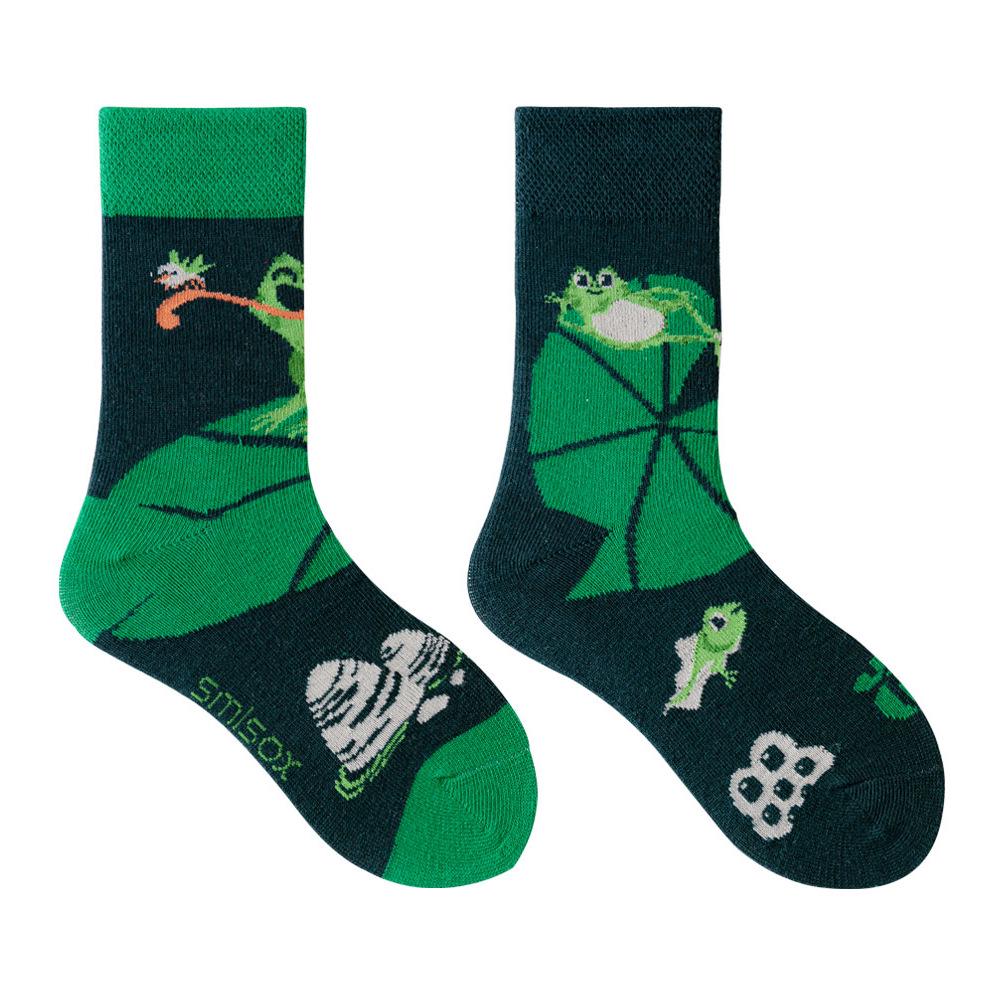 Children's Asymmetrical Cartoon Mid-Calf Socks - Colorful Parent-Child Style, Trendy Fashion for Kids