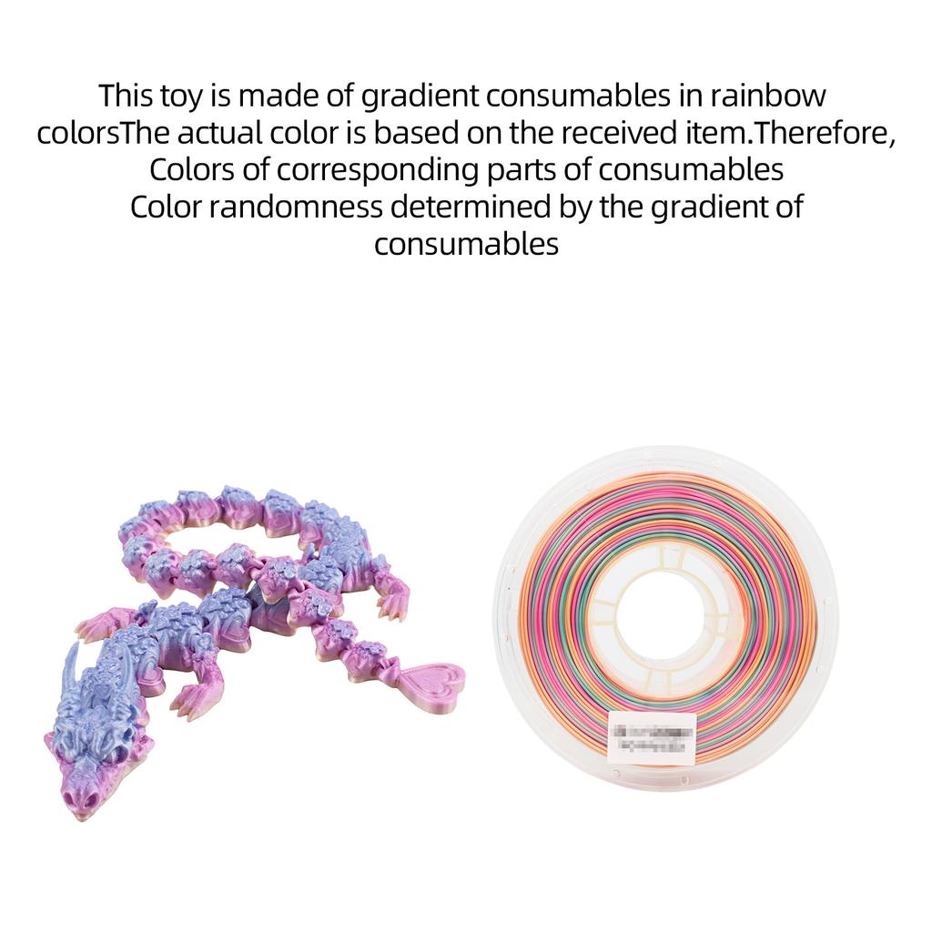 3D Printed Gradient Love Dragon, Gradient Consumables, Joints Movable, Decorative Gifts For Ornaments