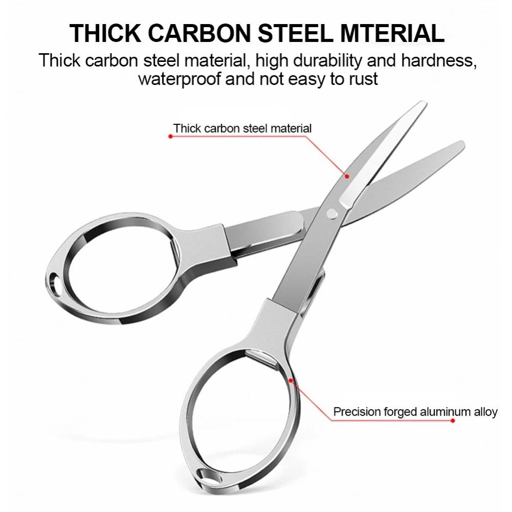 Folding Scissors Safe Portable Keychain Trip Scissors Cutter, Safety Portable Travel Trip Scissors Used for Home Office Fishing