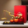 Luxury Ruyi Chinese Persimmon Ornament - Premium Living Room & Entryway Decoration, Perfect for Housewarming & Annual Gift Celebrations.