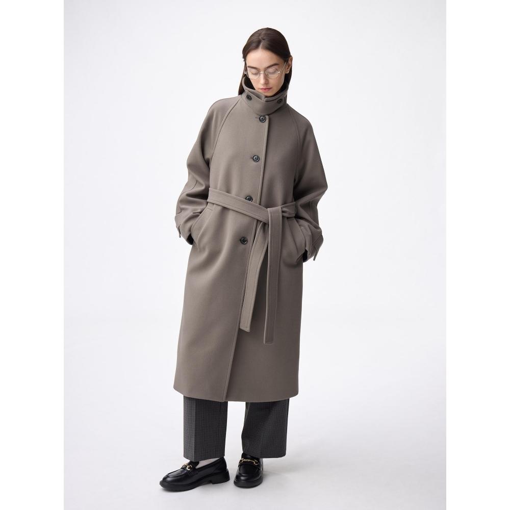 Gu By Uniqlo Cozy Melton Balmacaan Coat Model  Ec Length 113.0 120.0cm 