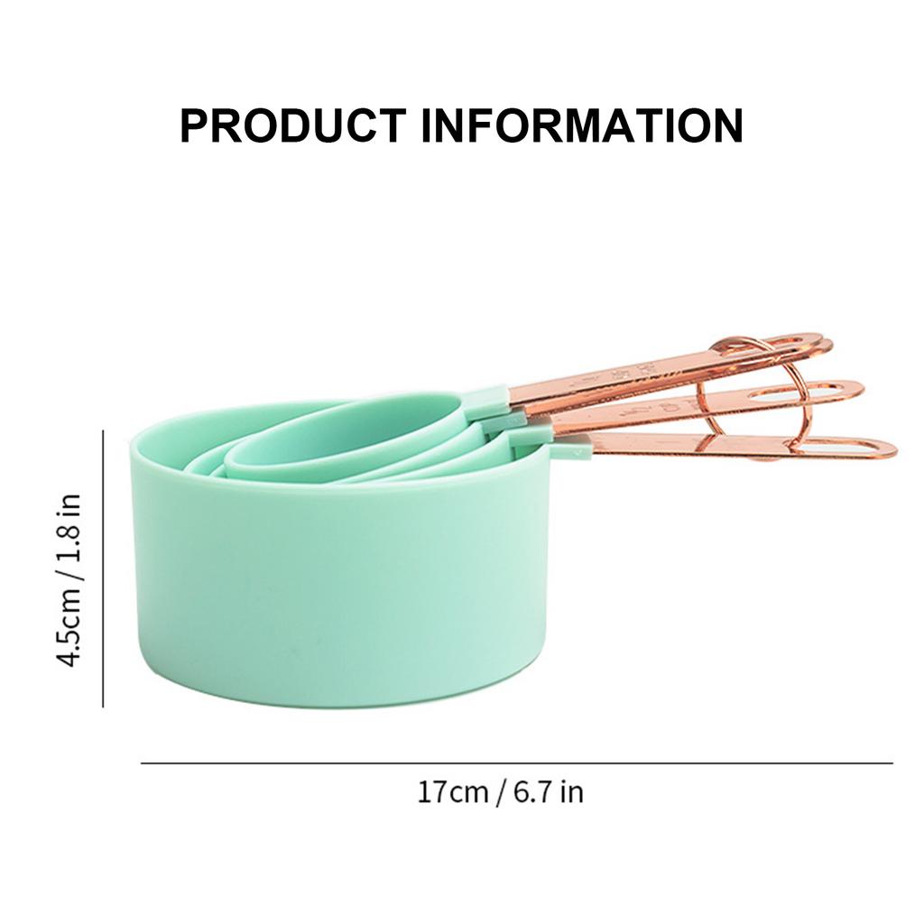 8Pieces Stainless Steel Measuring Cups Measuring Spoons Set Kitchen Measuring Tool Suitable for Baking and Cooking