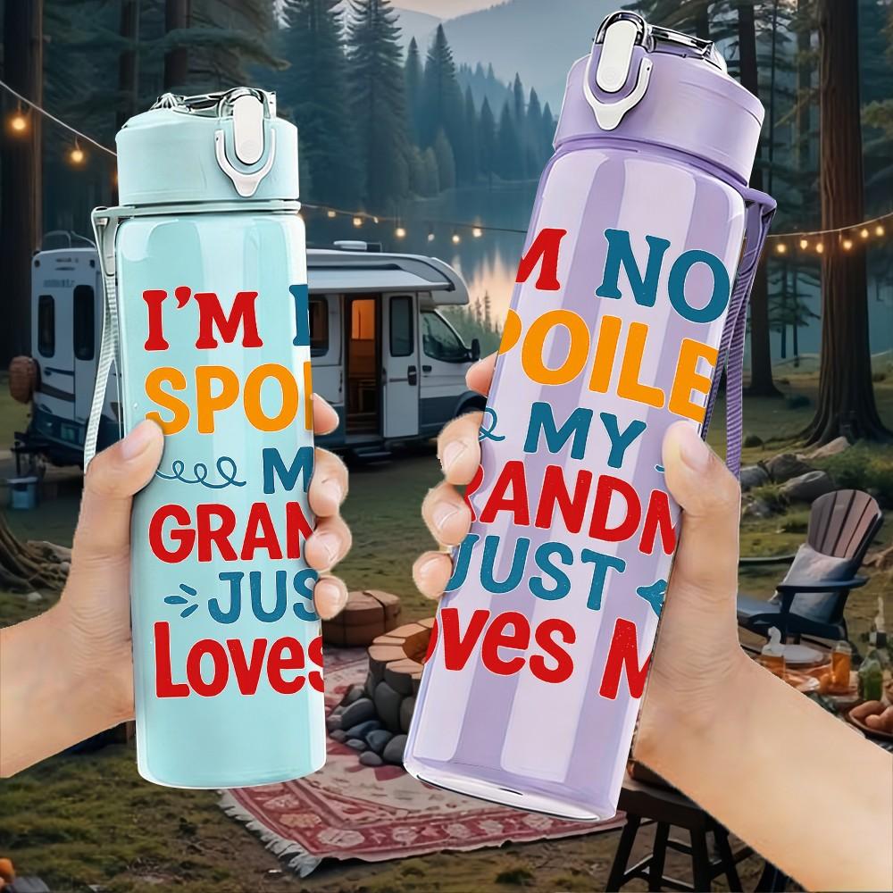 1PC Im Not Spoiled Kid Quote 750ml Color Plastic Sports Water Bottle Leakproof Flip Straw Lid Suitable for Sports Office Home Use