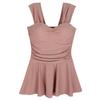 Pure Desire Women's One-Piece Swimsuit: Conservative Slimming Skirted Style with Underwire Support for Small Bust, Ideal for Resorts & Hot Springs.