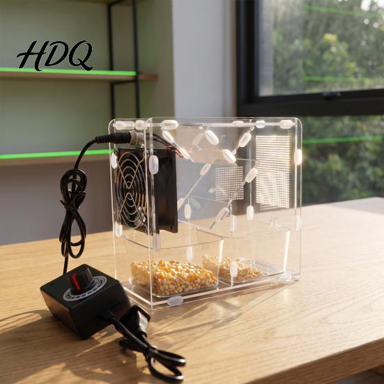 Small Seeds Separator Bird Grain Cleaner Adjustable Speed Winnower Machine Transparent Acrylic Millet Cleaning