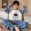 Boys' Cartoon Long-Sleeve Pajamas - Spring/Fall, Lightweight Summer Home Wear, Sizes for Toddlers to Big Kids