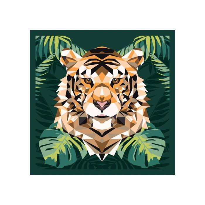 Kit de peinture par numéros - Oz International - Tigre - 30 x 30 cm - Acrylique - Pour enfants