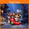 Themed Christmas Reindeer Socks Pattern Acrylic Pendant For Decoration Holiday