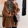 Autumn Vintage V-neck Loose Women's Sweater Jacket Fashion Solid Long Sleeve Casual Knitted Cardigans Women Winter Tops Elegant Knitwear Coat 24817