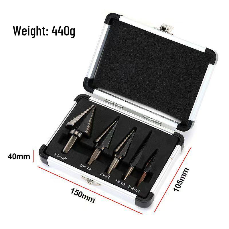 Imperial 5PC Aluminum Pagoda Step Drill Bit Set (Black and Gold)