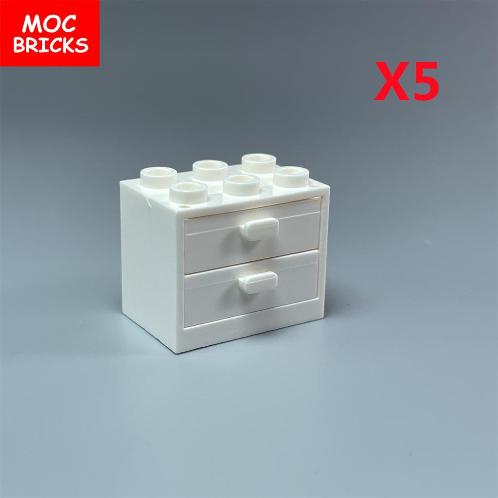 MOC Blocks Box Cupboard Container 2x3x2 Cabinets Assembles Particles 4532 4533 City House Construction Bricks Parts