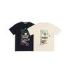 New graffiti loose round neck pure cotton multi-color short-sleeved T-shirt top with light luxury and high-end feel