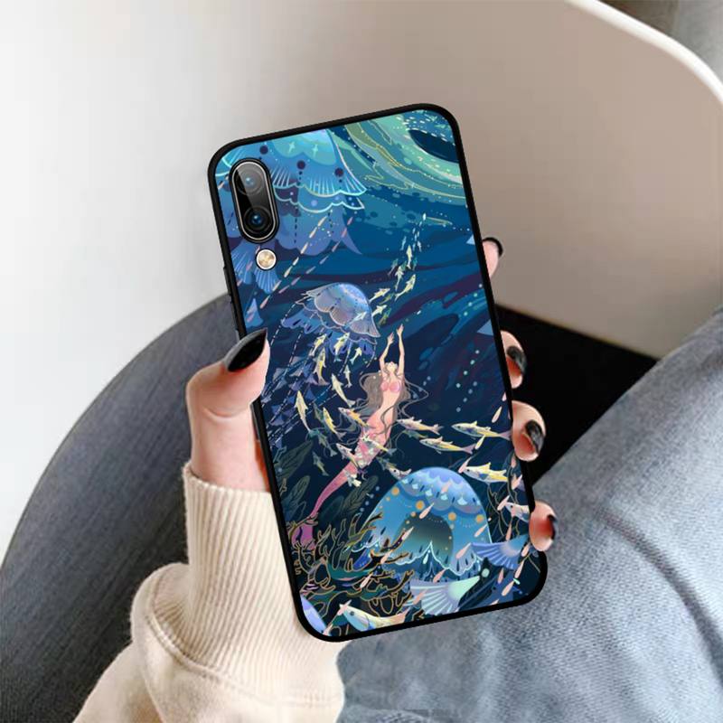Cute Cartoon Jellyfishes  Phone Case for Vivo Y91C Y11 17 19 17 67 81 Oppo A9 2020 Realme C3