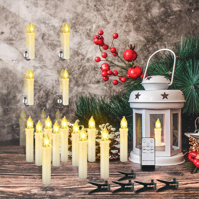 Elektronische LED-Kerze mit Timer und Fernbedienung, batteriebetrieben, flackernde Flamme, für Hochzeit, Geburtstag, Heimdekoration, Weihnachtsbaumkerze