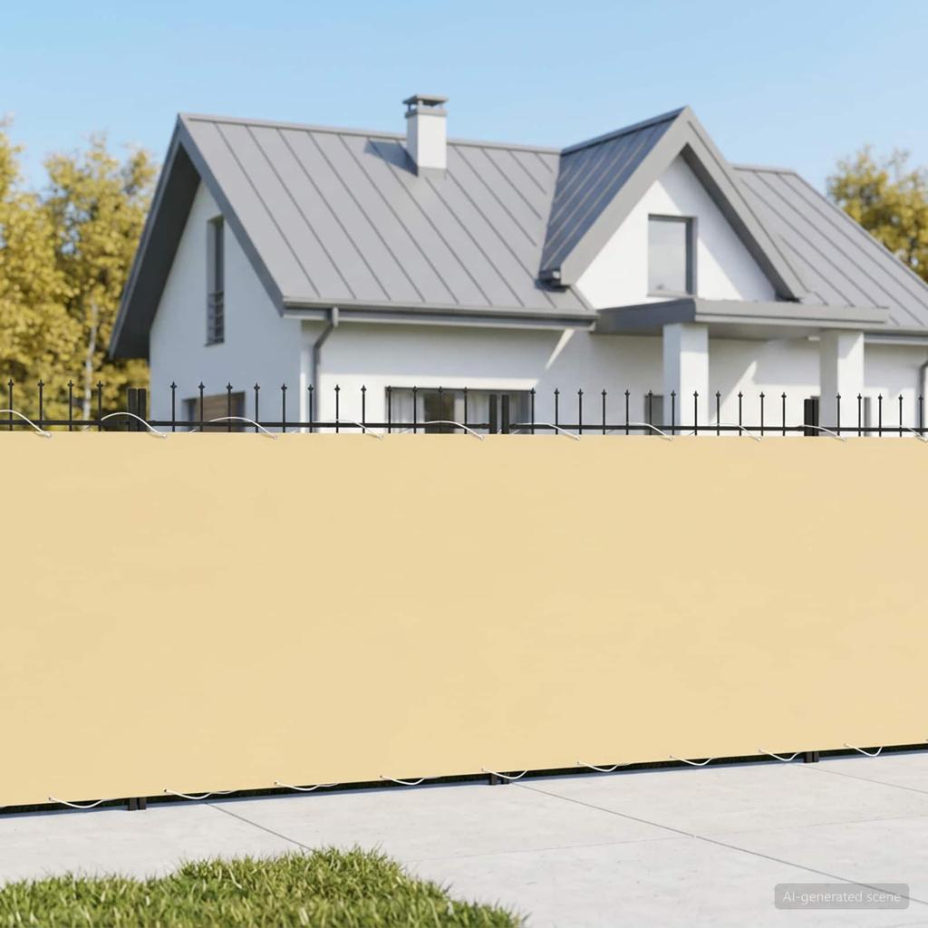 Balcony Privacy Screen 1.2 X 15 M Fabric with PU Coating Beige