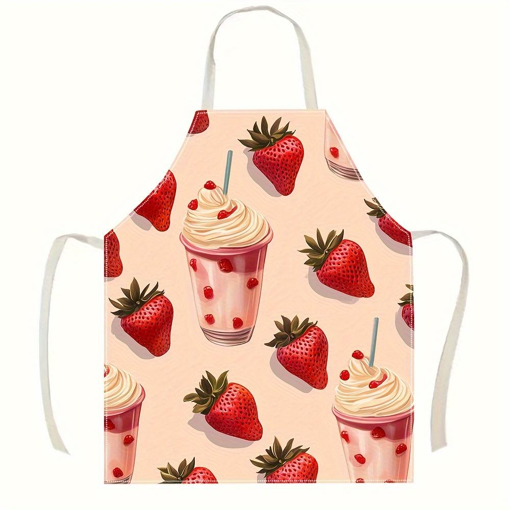 

Charming Strawberry Milkshake Apron in Various Sizes, Perfect for Kitchen Cooking and Baking, Ideal Gift for Food Lovers 38X47cm