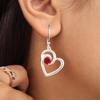 Pink Rubellite Gemstone 925 Sterling Silver Heart Earring 1.5" Women Jewelry For Wedding CE-21-2