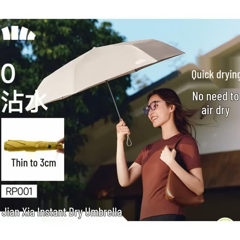 Beneunder Ultra-Thin Portable Quick-Dry Tri-Fold Umbrella