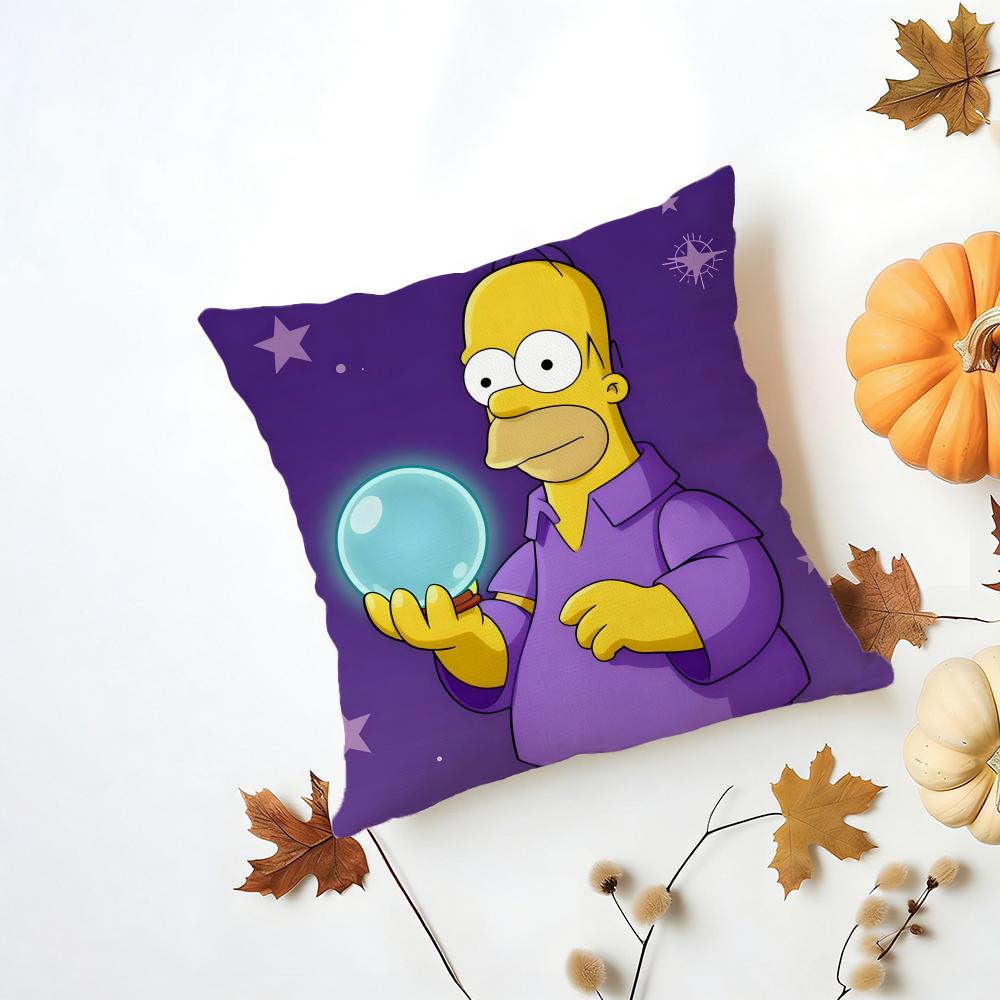 TThe Simpsons Cushion Cover Washable Linen Pillowcase Soft for Daily Sofa Bed Home Room Decor