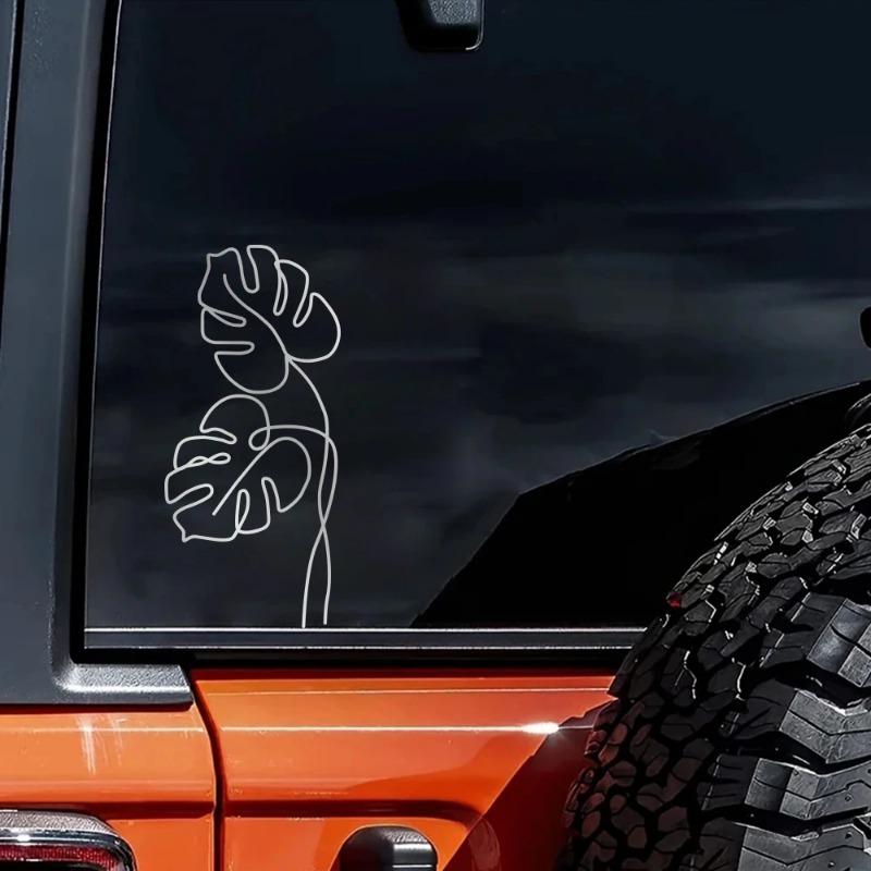 Leaf Sticker Monstera Leaf Car Window Graphics Truck Windshield Body Laptop Vinyl Decal Waterproof Plant Lover Decor Accessories