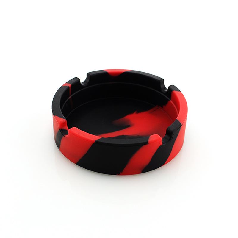 Round Soft Silicone Camouflage Ashtray with Logo - Multi-color Smoking Accessory Holder