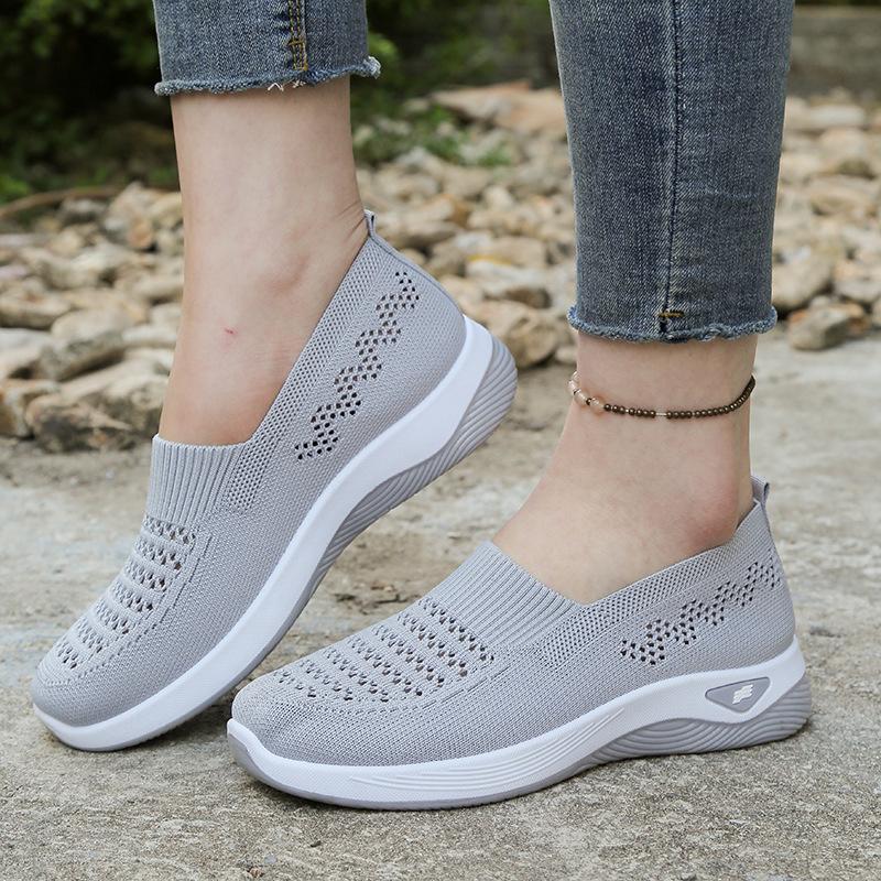 Mesh Breathable Women's Shoes Without Shoelaces Lazy Shoes with Soft Soles Hiking Shoes Daily Casual Women's Shoes