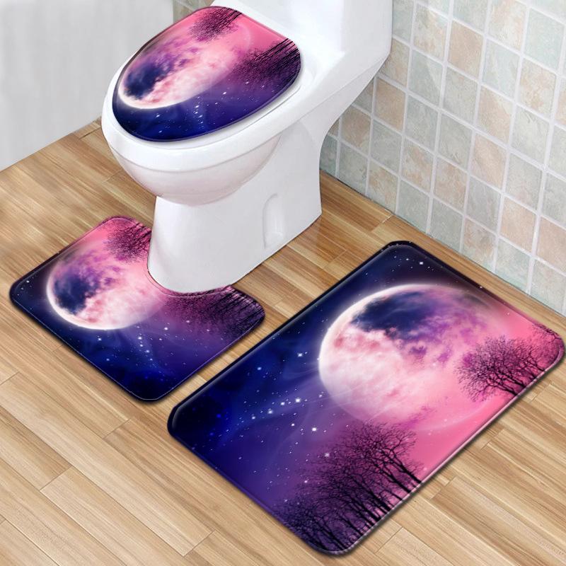 Star Bathroom Floor Mat Toilet Three-Piece Set