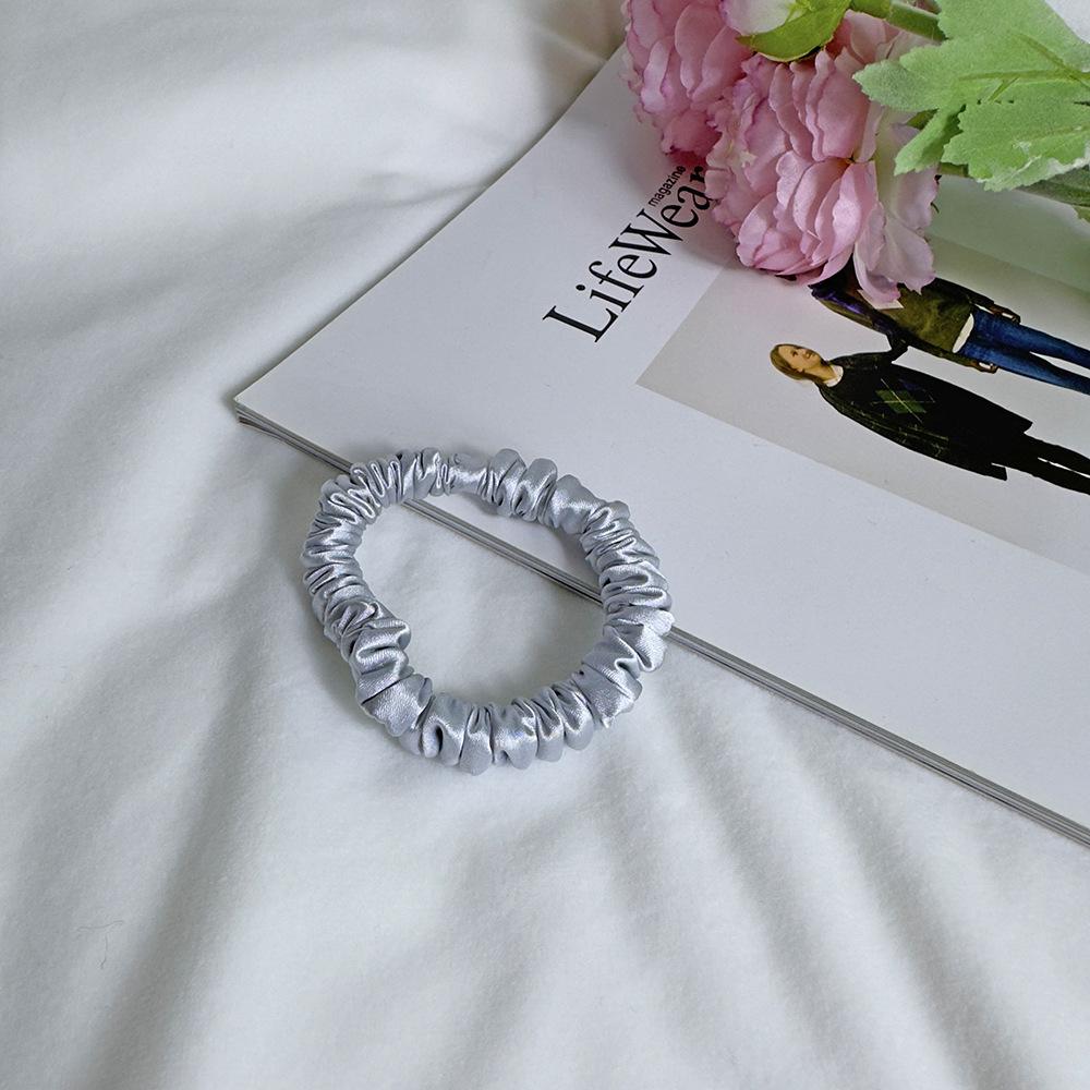 1cm Satin Scrunchies Hair Ties, Soft No-Damage Elastic Hair Bands for Women Kids