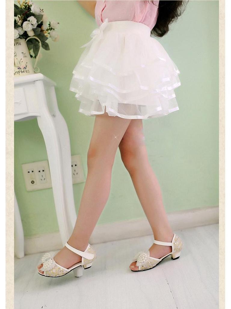 Versatile Girls' Princess Gauze Skirt - Layered Cake Design for All Seasons in Korean Style