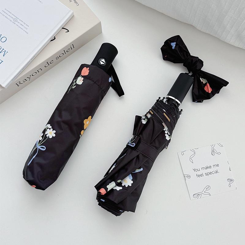 Sturdy Folding Umbrella: Cute Print, Dual-Use for Sun and Rain, Sun Protection for Men and Women