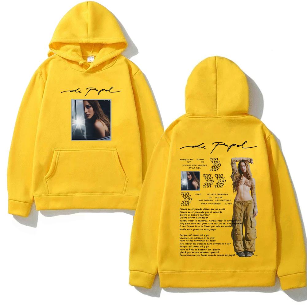 TINI -De Papel Hoodie Graphic Printing Fleece Sweatshirts Singer's Same Style Clothing Long Sleeve Pullovers