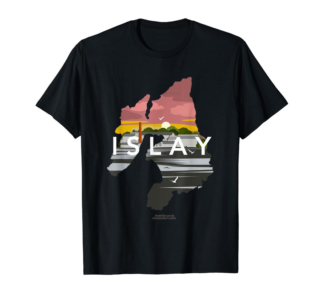 Whiskey Design Islay Travel Poster Twilight Whiskey T-Shirt